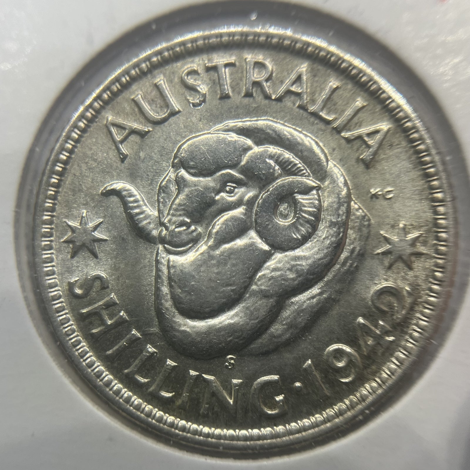 1942 s Shilling Coin - Uncirculated Lustre - George VI Silver Predecimal