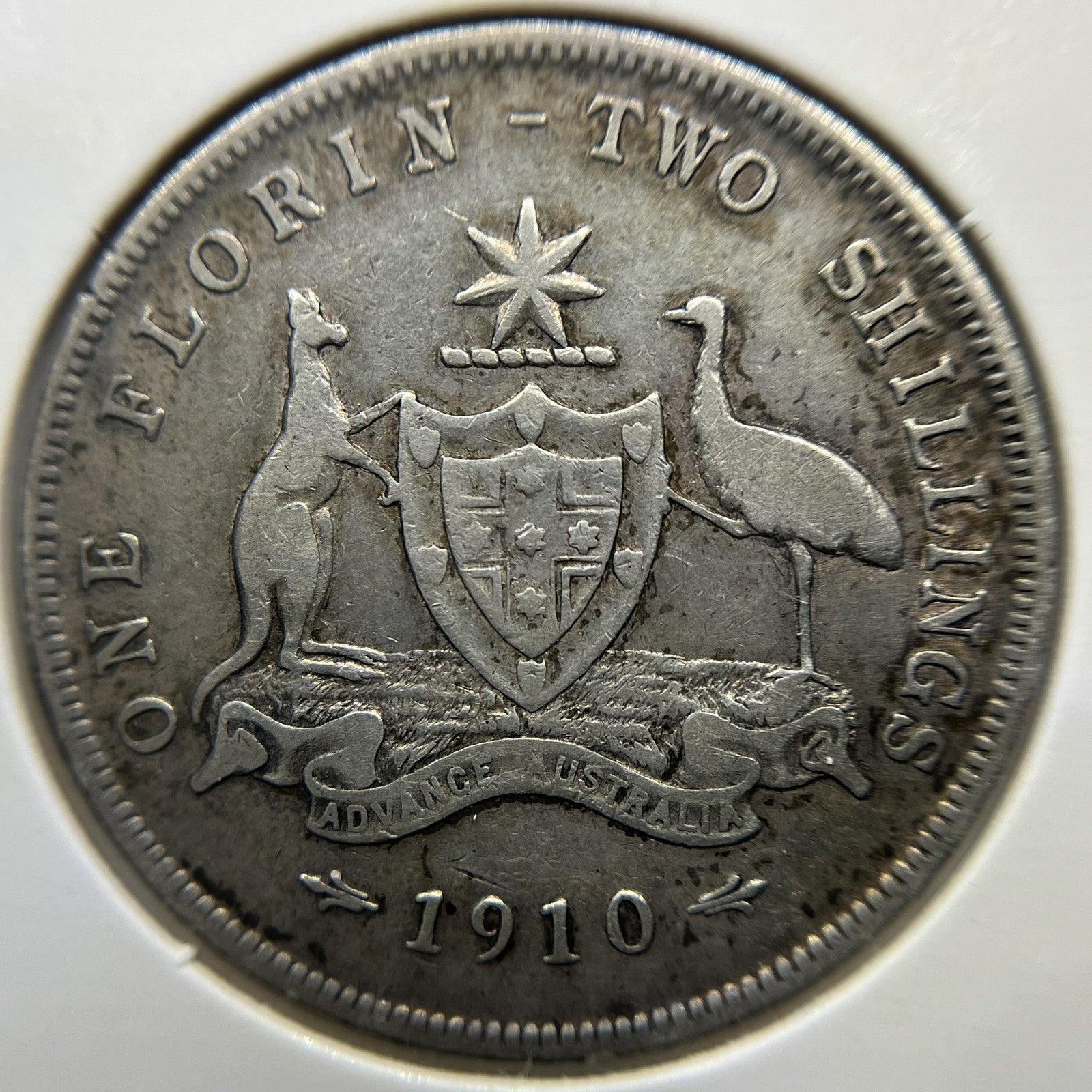 1910 Florin Coin - Very Fine - CV$325 Edward VII Silver Predecimal First Year