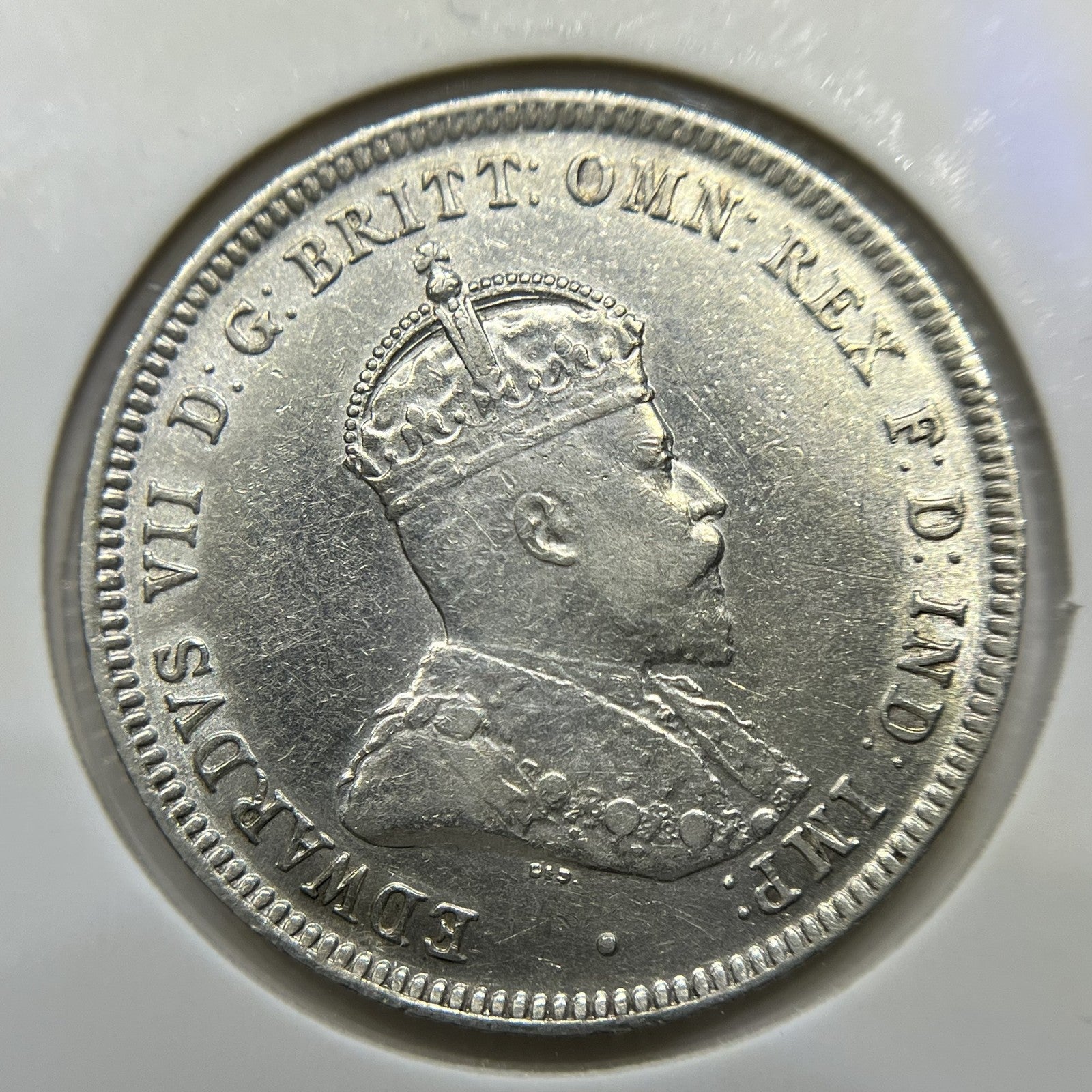 1910 Shilling Coin - Extremely Fine - Edward VII Silver First Year