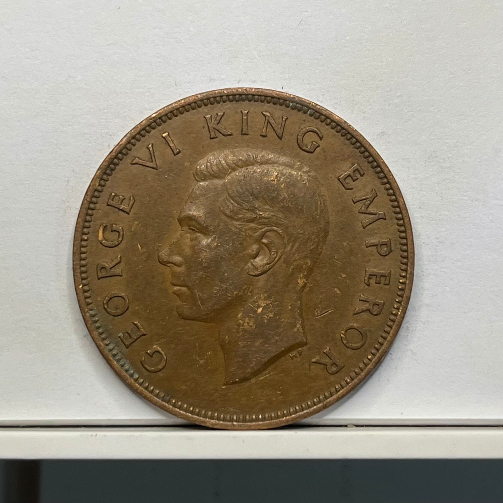 1943 New Zealand Penny Coin - Above Average Circulated - George VI NZ