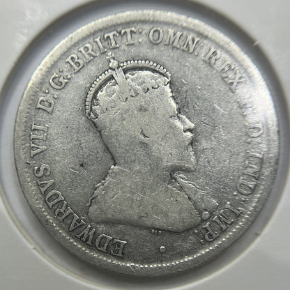 1910 Florin Coin - almost Fine - Edward VII Silver Predecimal First Year Issue