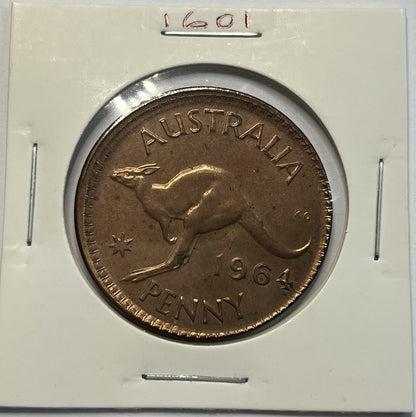 1964 Penny Coin - Struck Out of Collar Misstrike Error Lip - Scarce Predecimal