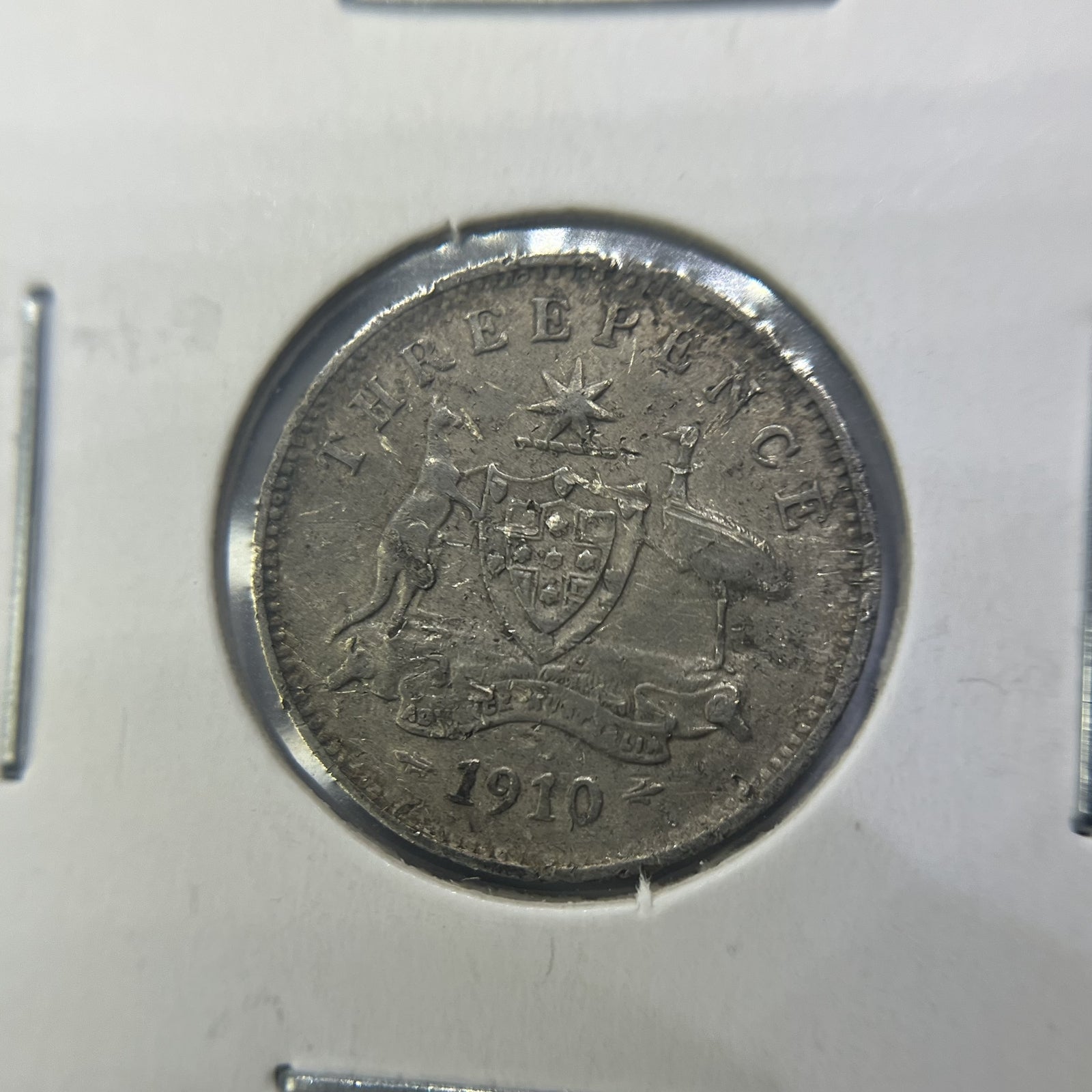1910 Threepence Coin - almost Very Fine - Edward VII Silver Predecimal