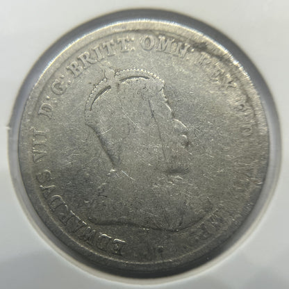 1910 Shilling Coin - Very Good - Edward VII Silver Predecimal First Year Issue