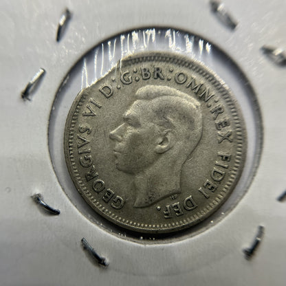 1952 Shilling Error Coin - Clipped Planchet Rim Bite - Silver George VI