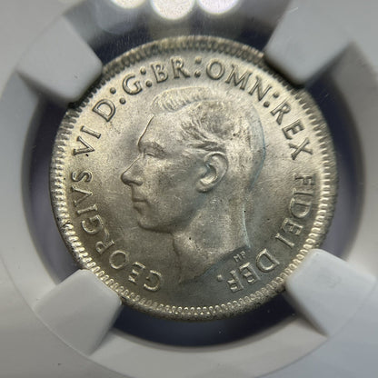 1952 Australian Shilling Coin - NGC MS65 - Choice Uncirculated George VI