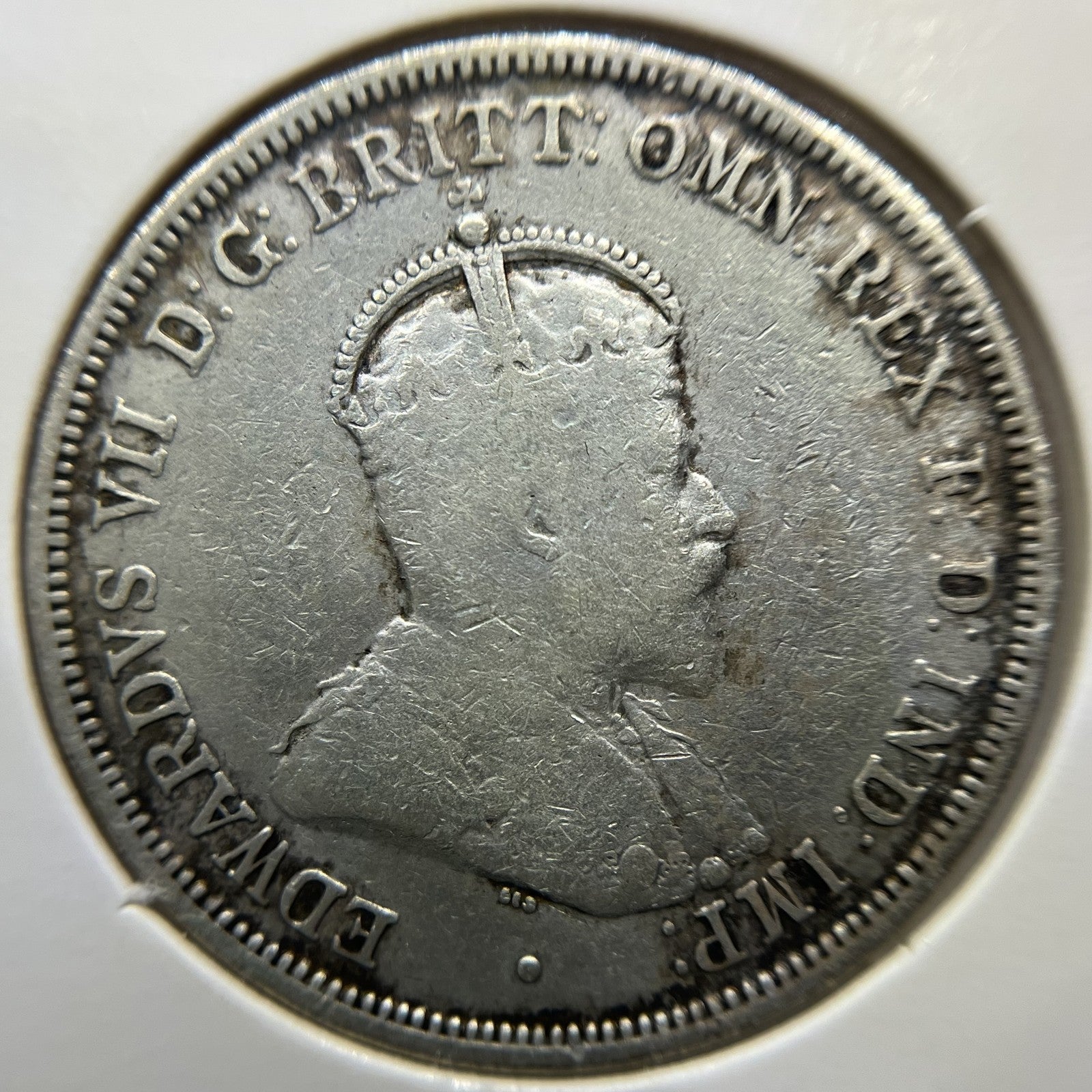 1910 Florin Coin - almost Very Fine - Edward VII Silver Predecimal First Year