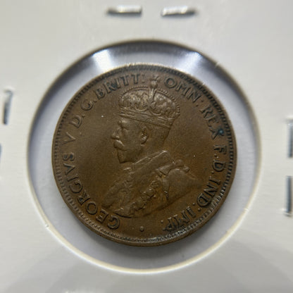 1933 Half Penny Coin - good Very Fine - George V Predecimal
