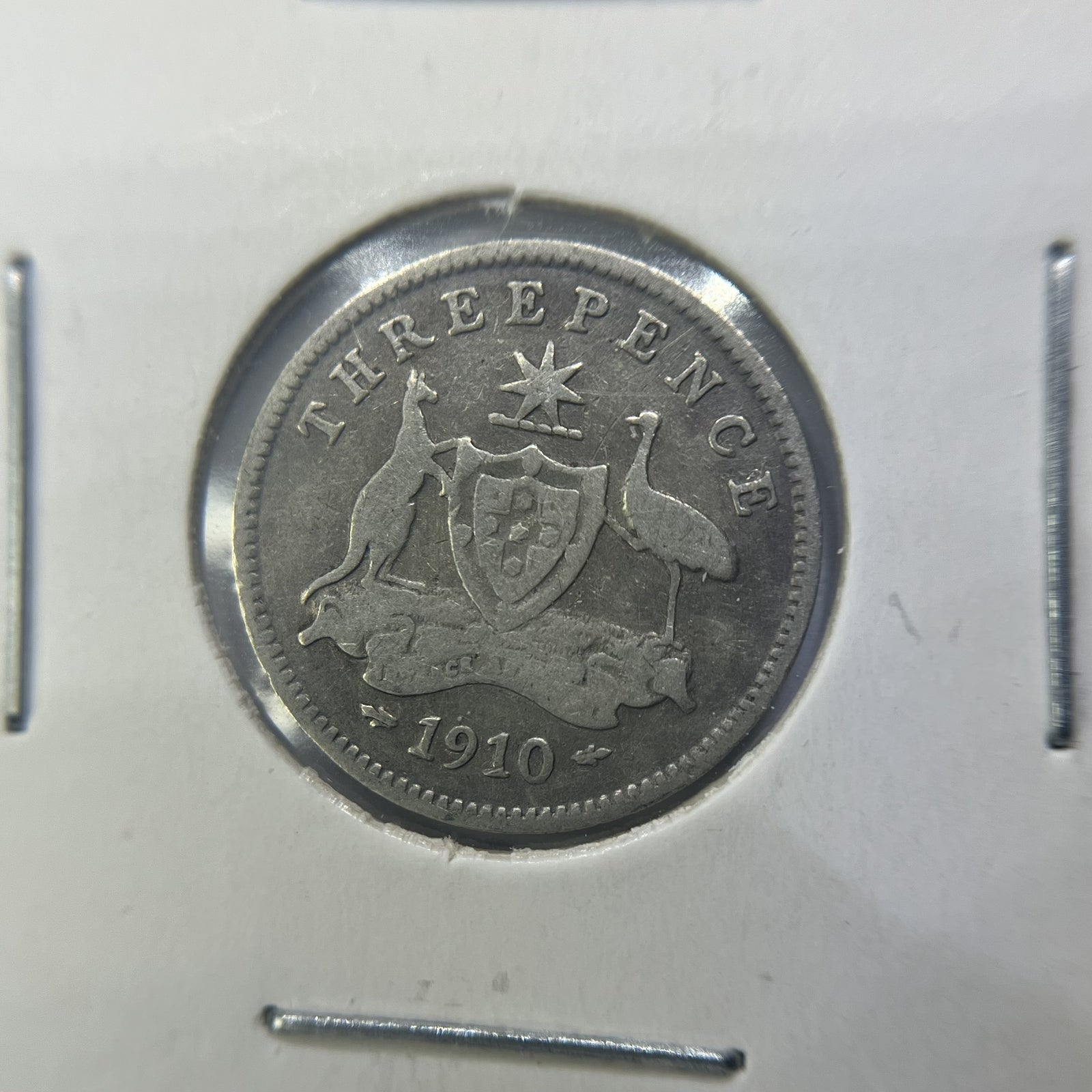 1910 Threepence Coin - Fine - Edward VII Silver Predecimal First Year