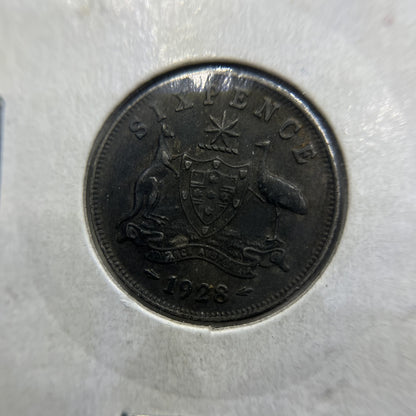 1928 Sixpence Coin - good Very Fine - George V Silver Predecimal