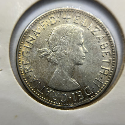 1962 Florin Error Coin - Clipped Planchet Rim Bite - Silver Elizabeth II