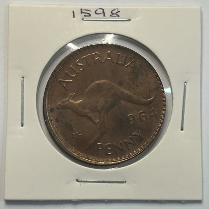 1964 Penny Coin - Struck Out of Collar Misstrike Error Lip - Scarce Predecimal