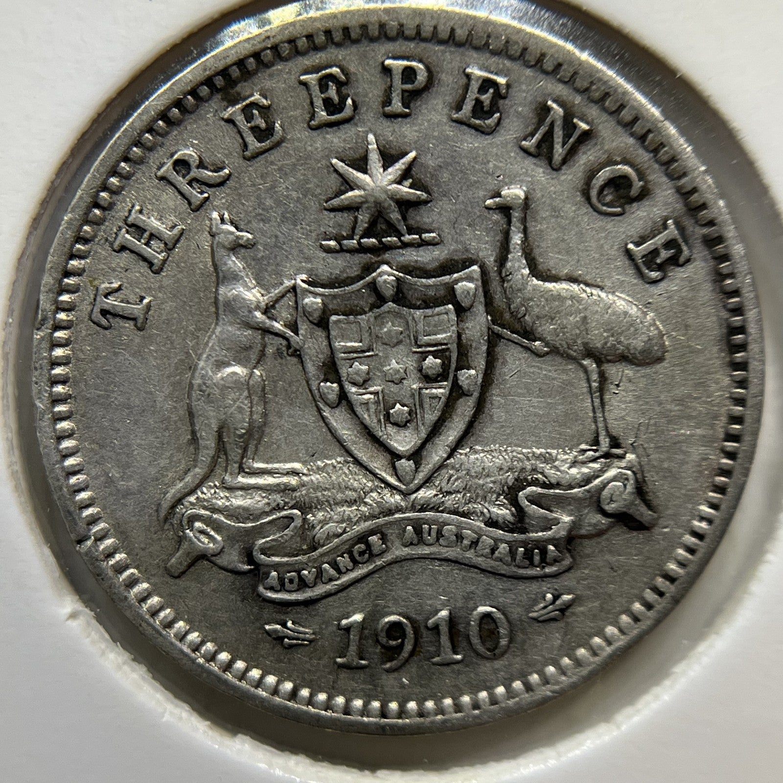 1910 Threepence Coin - good Very Fine - Silver Edward VI First Year of Issue