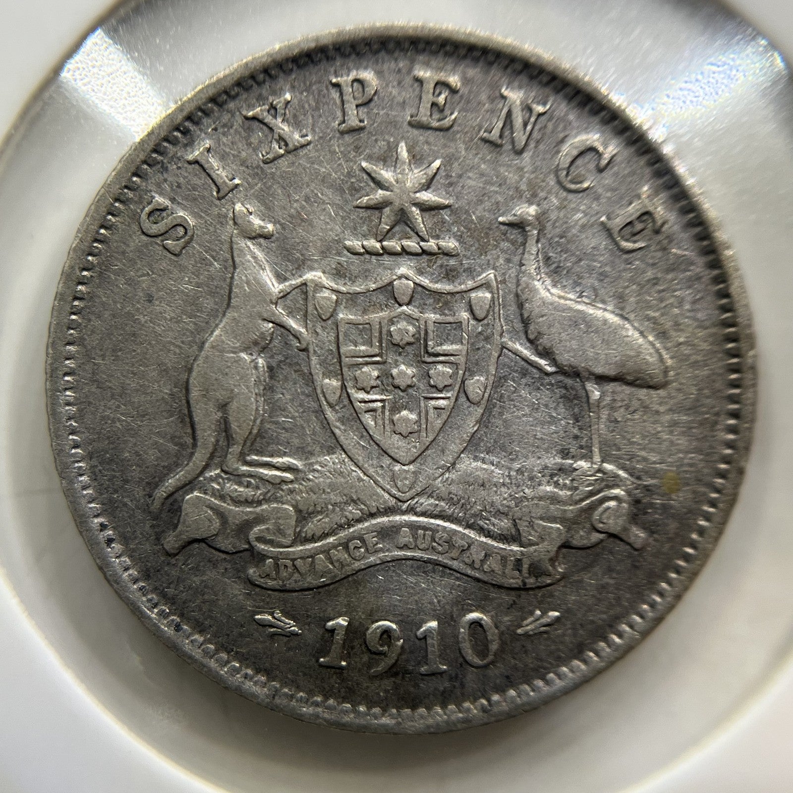 1910 Sixpence Coin - almost Very Fine - Silver Edward VII