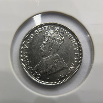 1921 Sixpence Coin - about Uncirculated - George V Silver Predecimal