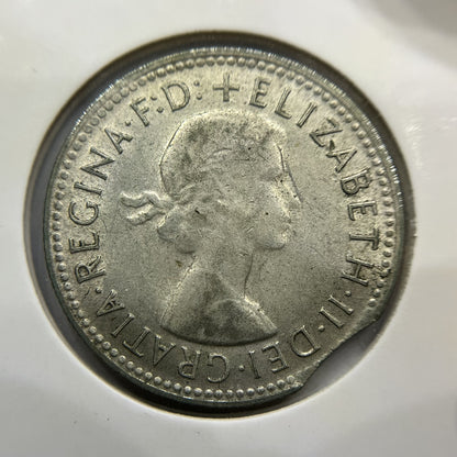 1961 Shilling Error Coin - Clipped Planchet Rim Bite - Silver Elizabeth II