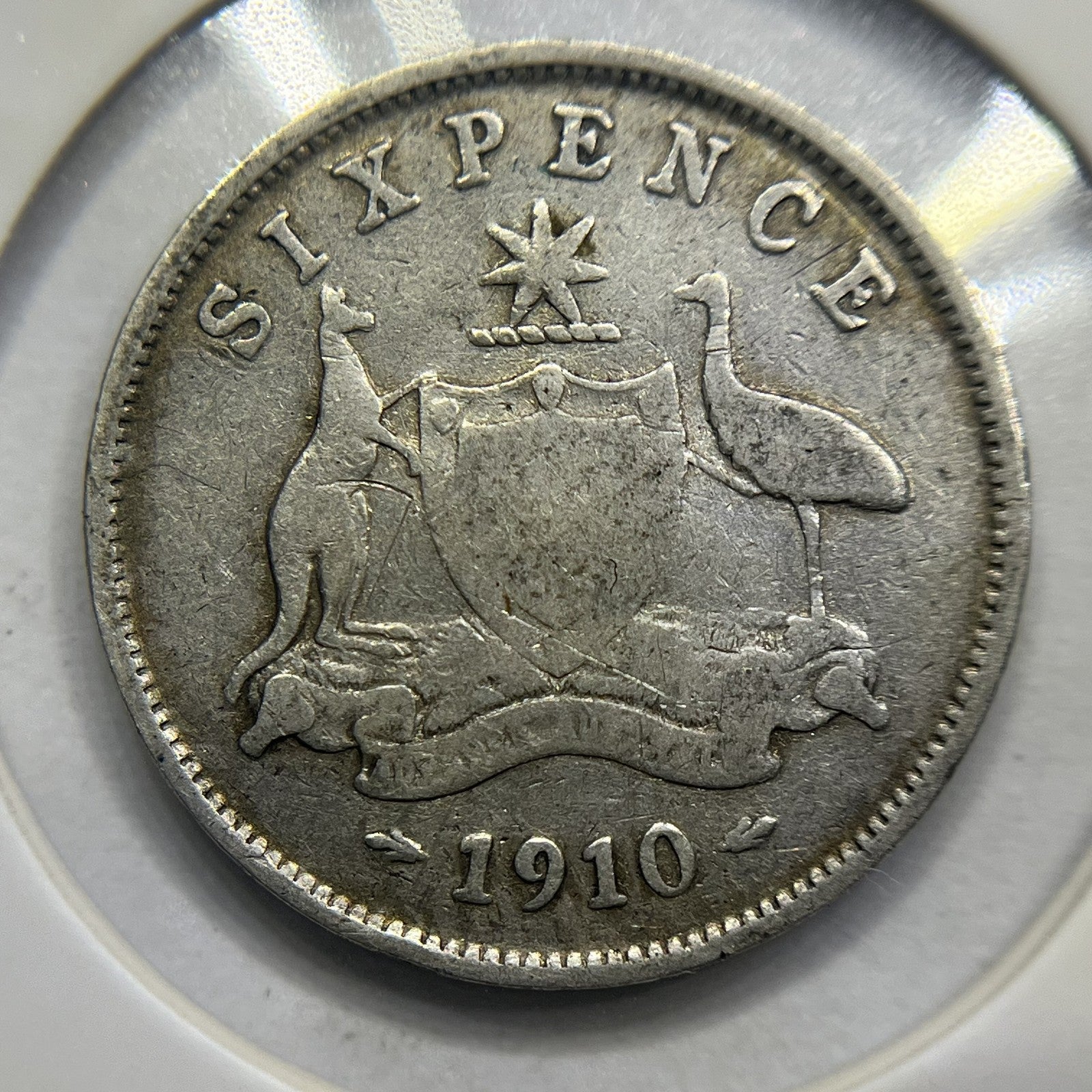 1910 Sixpence Coin - Fine - Edward VII Silver Predecimal First Year