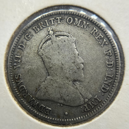 1910 Shilling Coin - almost Fine - Edward VII Silver Predecimal First Year