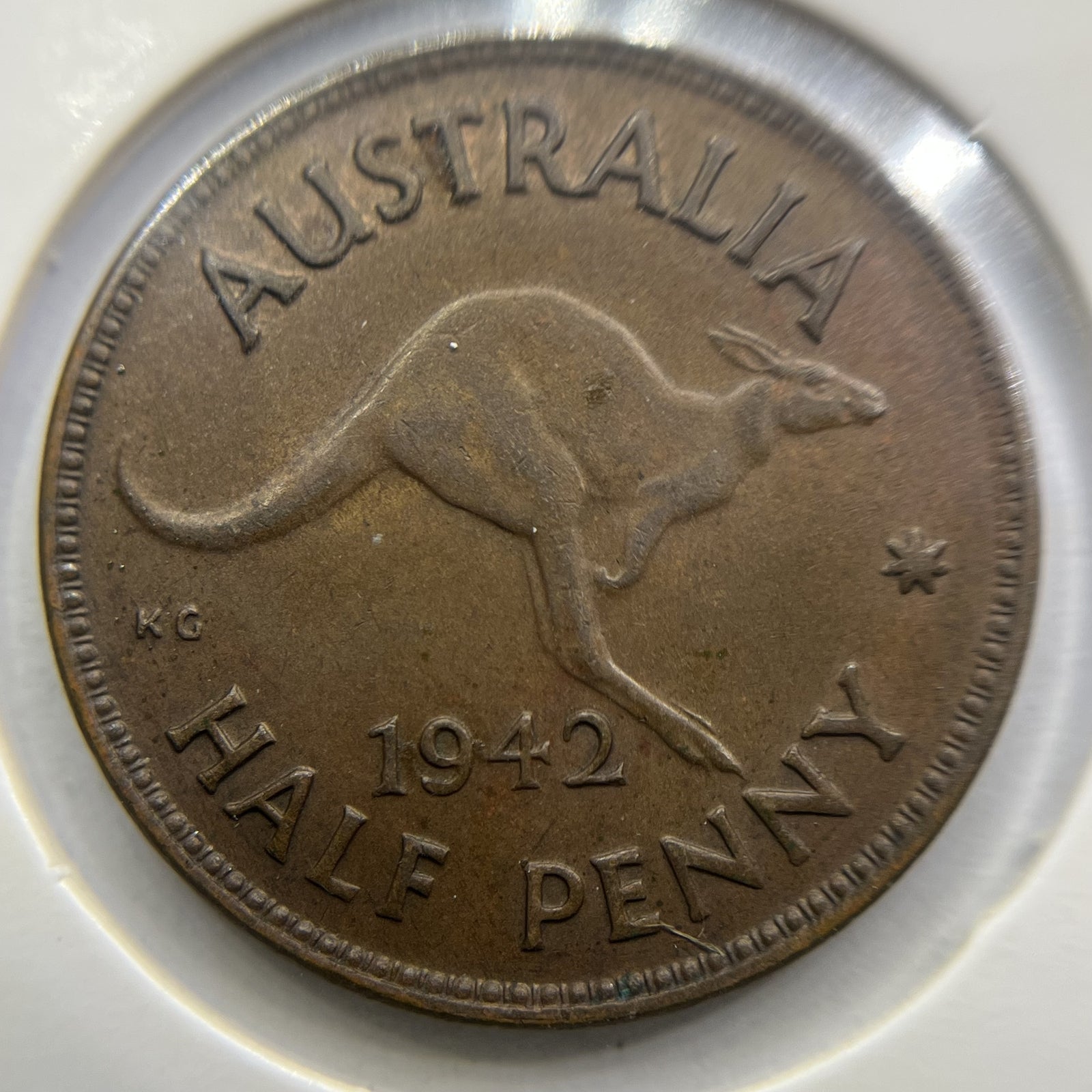 1942 m Half Penny Coin - Extremely Fine - George VI Predecimal Australian
