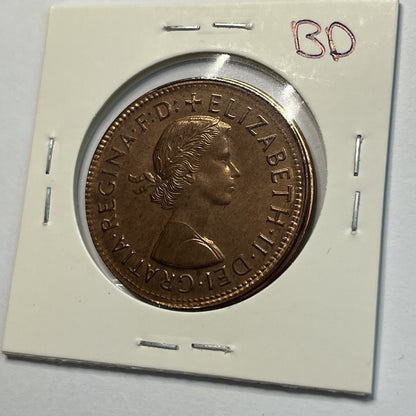 1964 Penny Coin - Struck Out of Collar Misstrike Error Lip - Scarce Predecimal