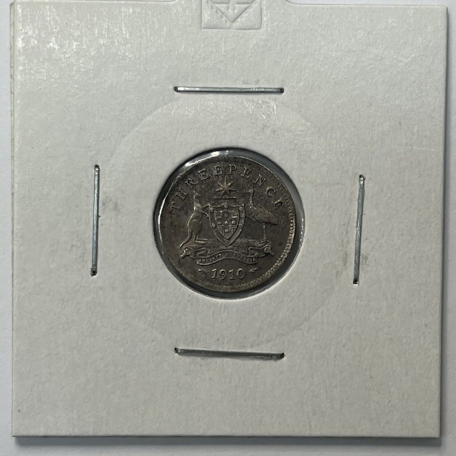1910 Threepence Coin - almost Extremely Fine aEF - Predecimal Toned Edward II