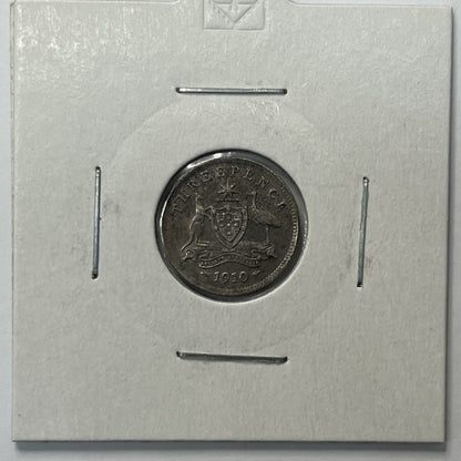 1910 Threepence Coin - almost Extremely Fine aEF - Predecimal Toned Edward II