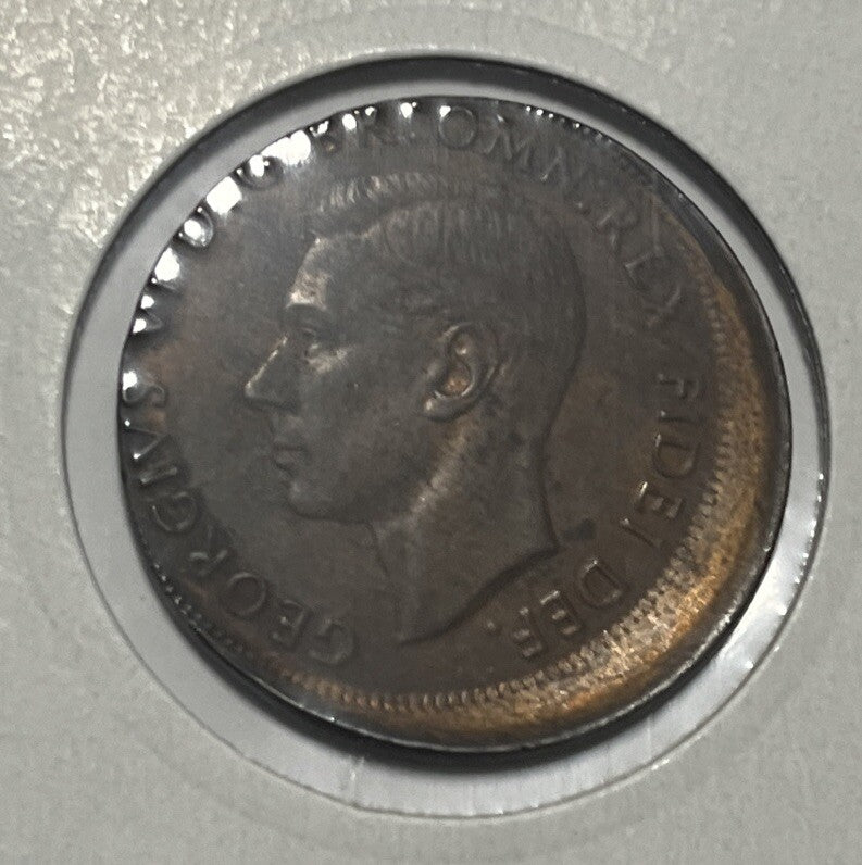 1950 Penny Error Coin - Broadstrike in Extremely Fine Grade - Mis-strike