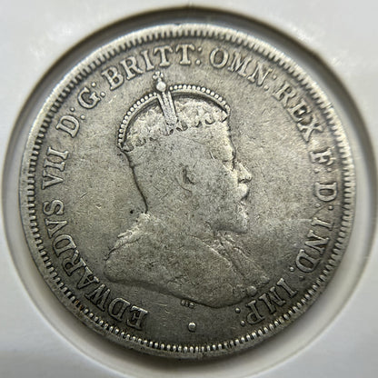 1910 Florin Coin - Very Fine - Edward VII Silver Predecimal First Year of Issue