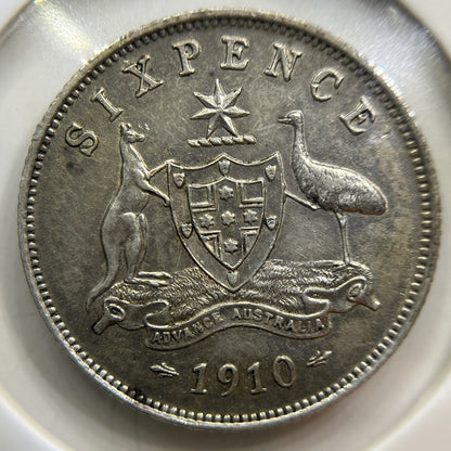 1910 Sixpence Coin - Extremely Fine - Silver Edward VII