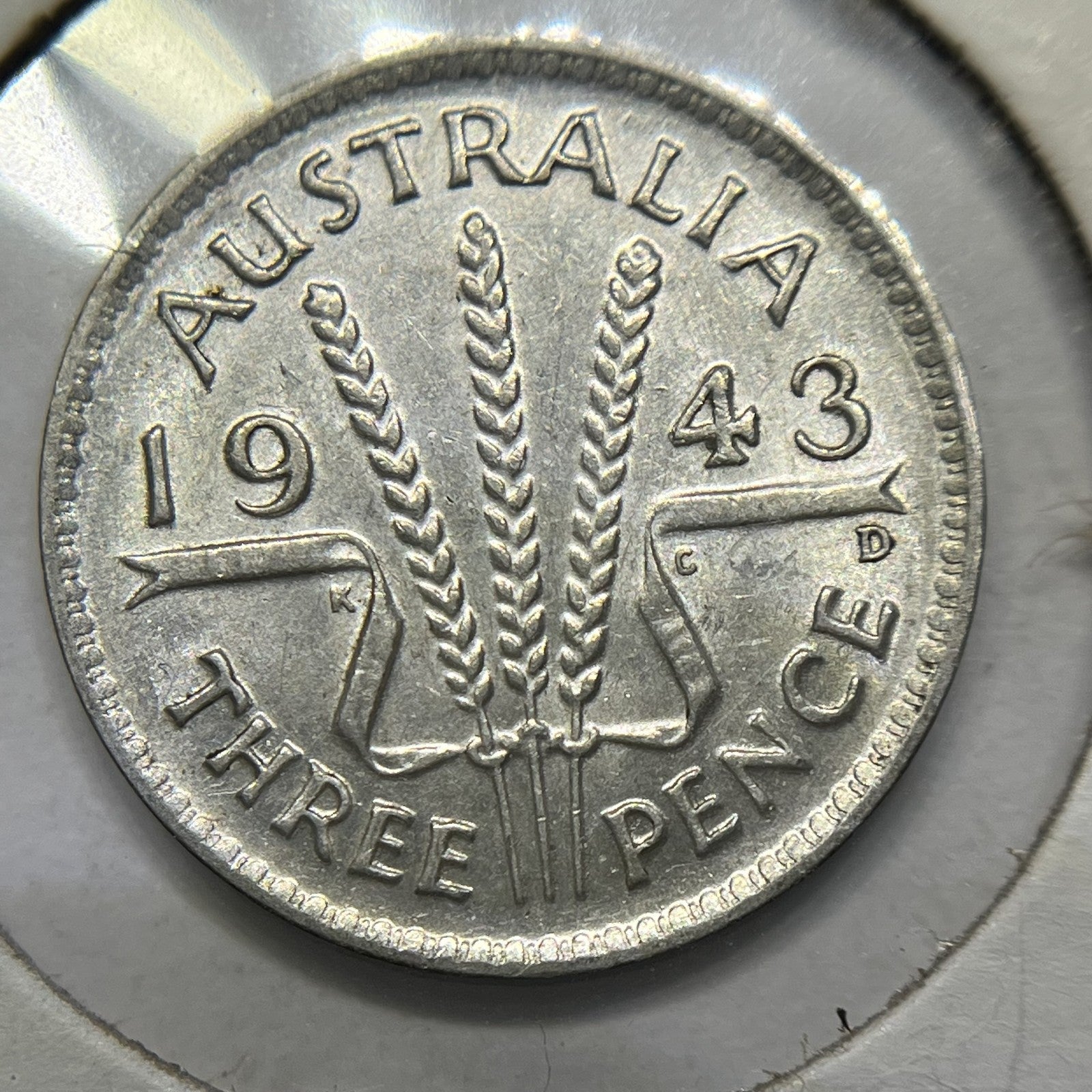 1943 d Threepence Coin - Extremely Fine - Silver George VI Predecimal