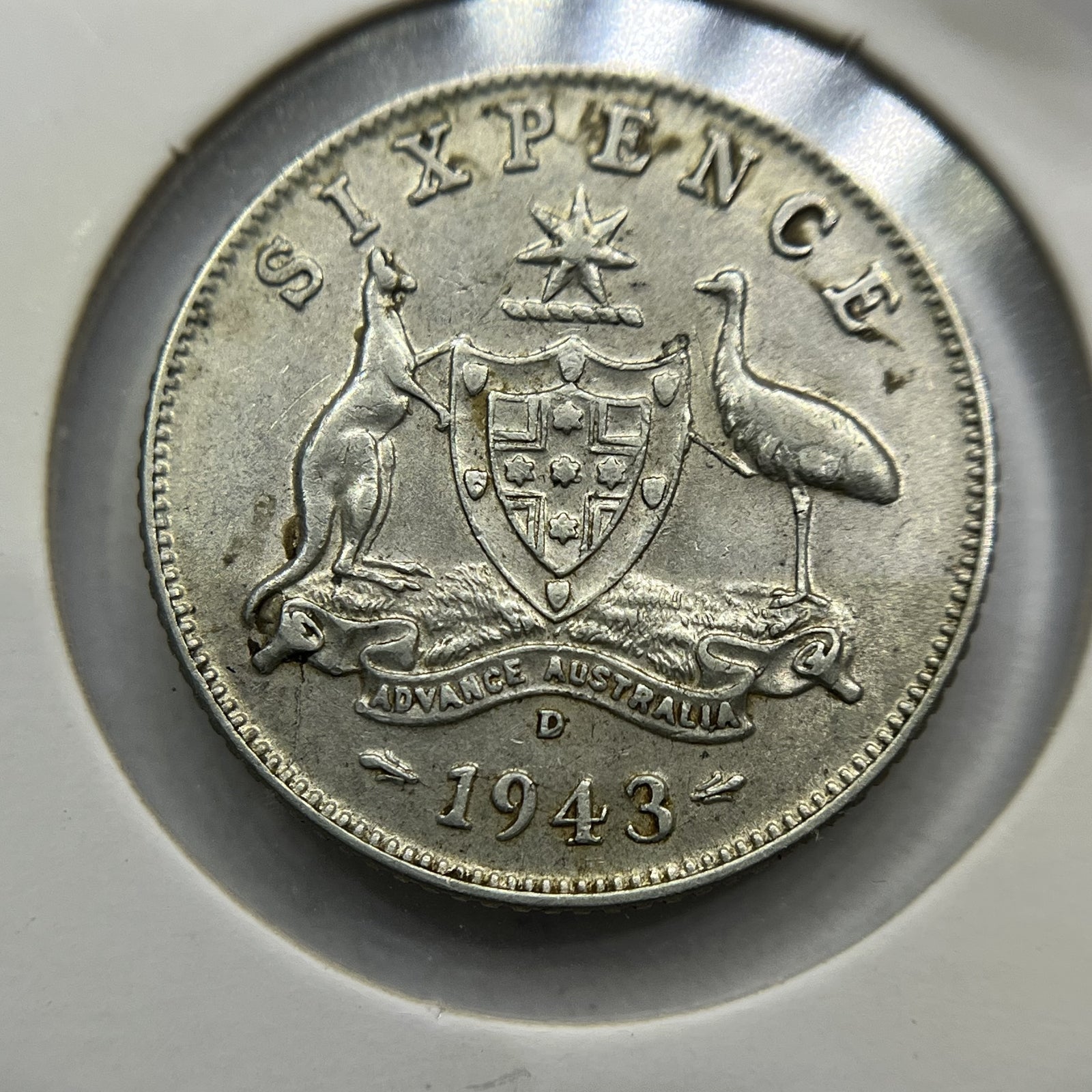 1943 d Sixpence Coin - Fine - George VI Silver Predecimal