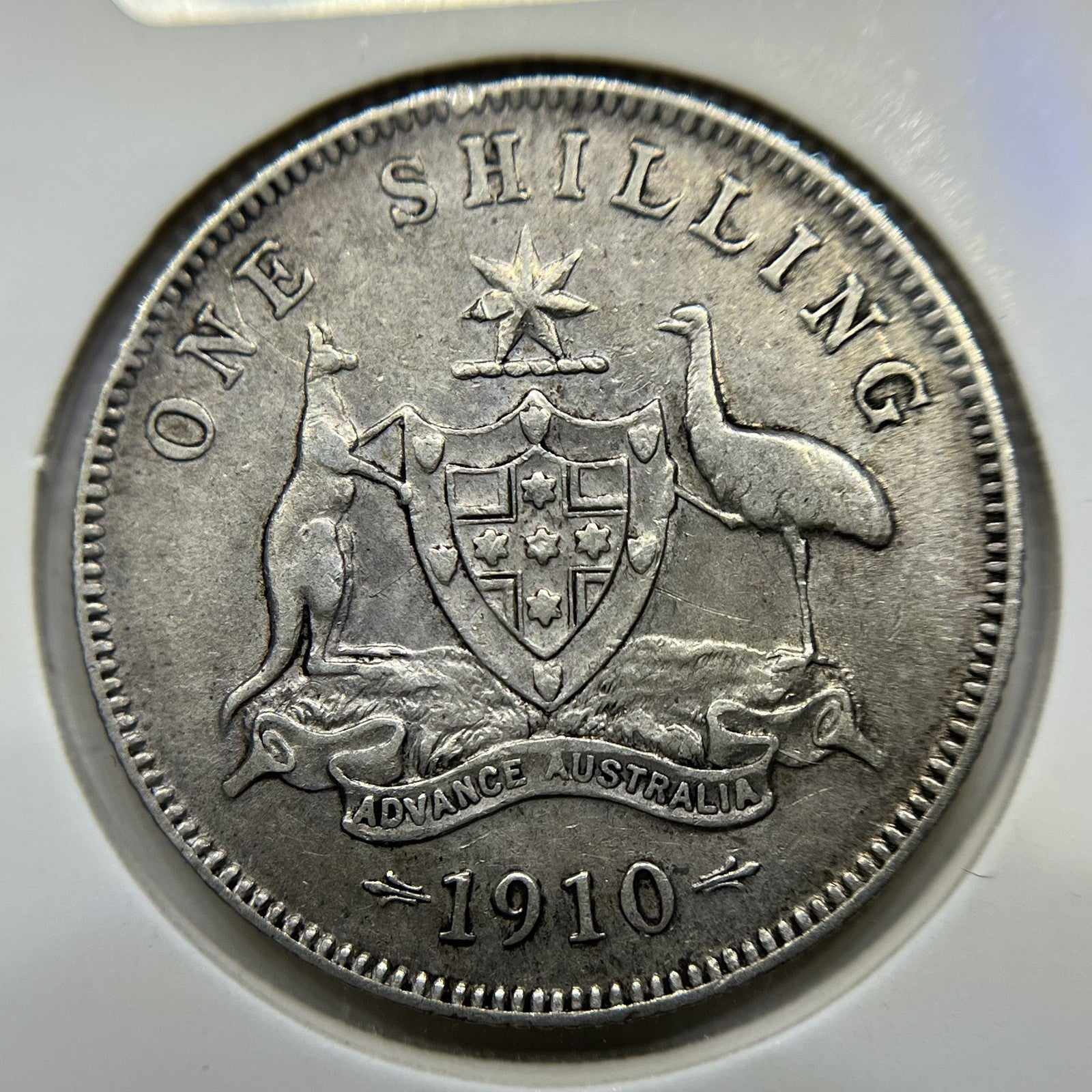 1910 Shilling Coin - good Very Fine - Edward VII Silver First Year