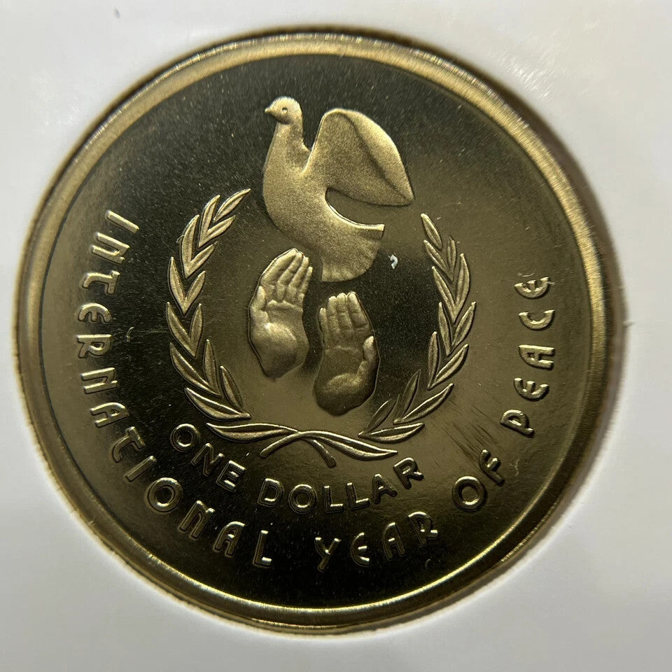 1986 Year of Peace One 1 Dollar Coin - Ex Proof Set - Elizabeth II Australia