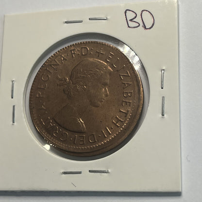 1964 Penny Coin - Struck Out of Collar Misstrike Error Lip - Scarce Predecimal