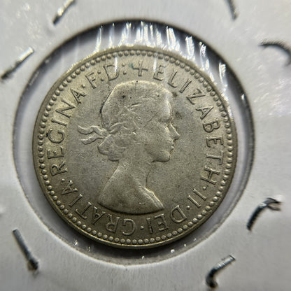 1963 Shilling Error Coin - Major Lamination Flaw Peeling - Scarce Elizabeth II