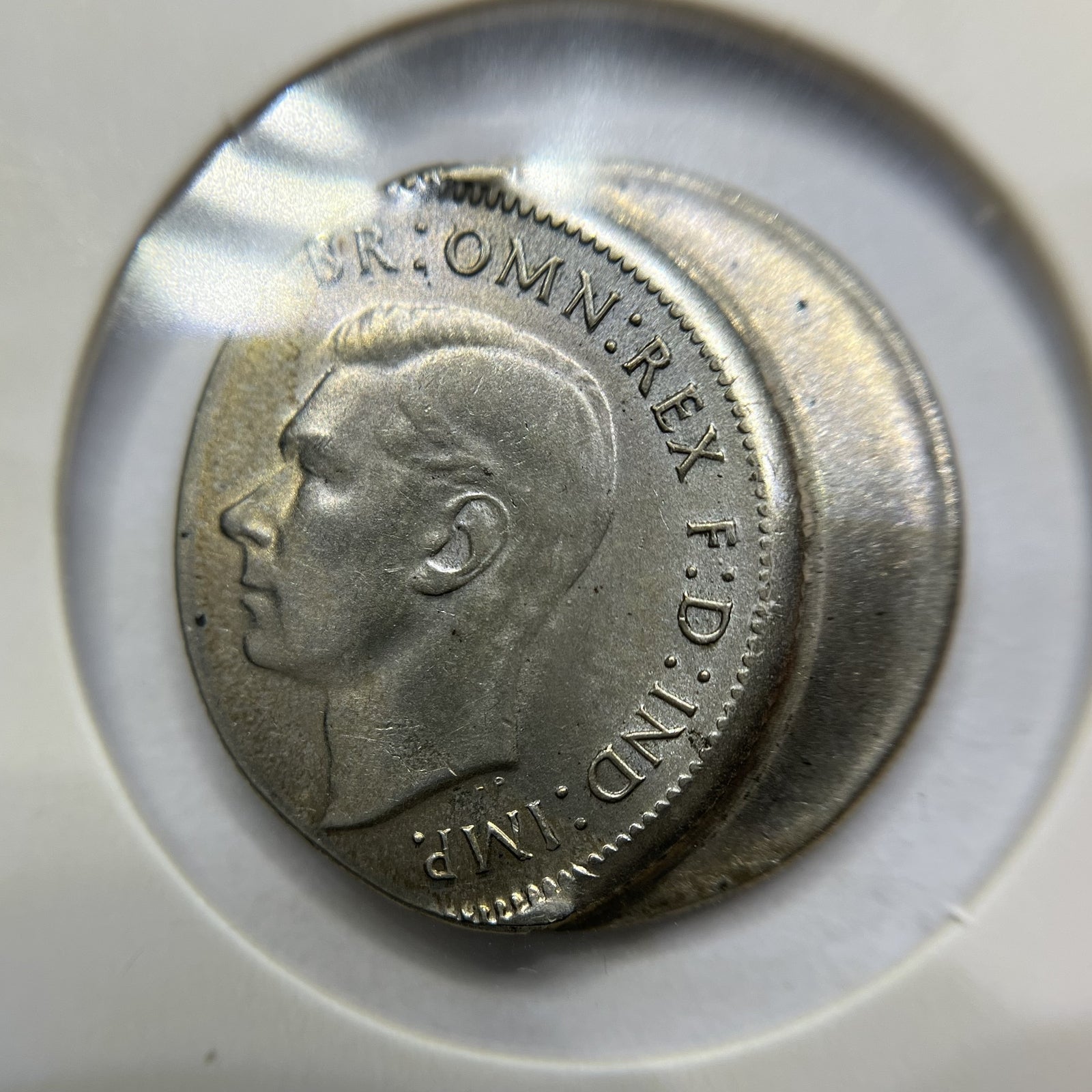 Shilling Error Coin - Major Off Centre 30% Out of Collar Uncirculated and RARE