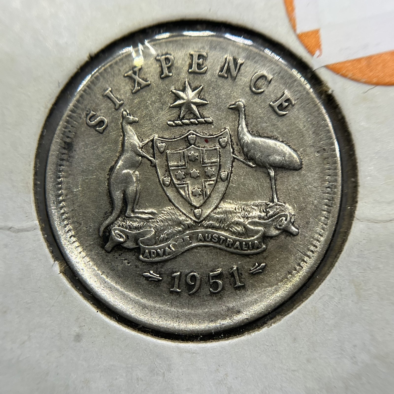 1951 Sixpence Error Coin - Broadstrike with Lip Scratched - George VI