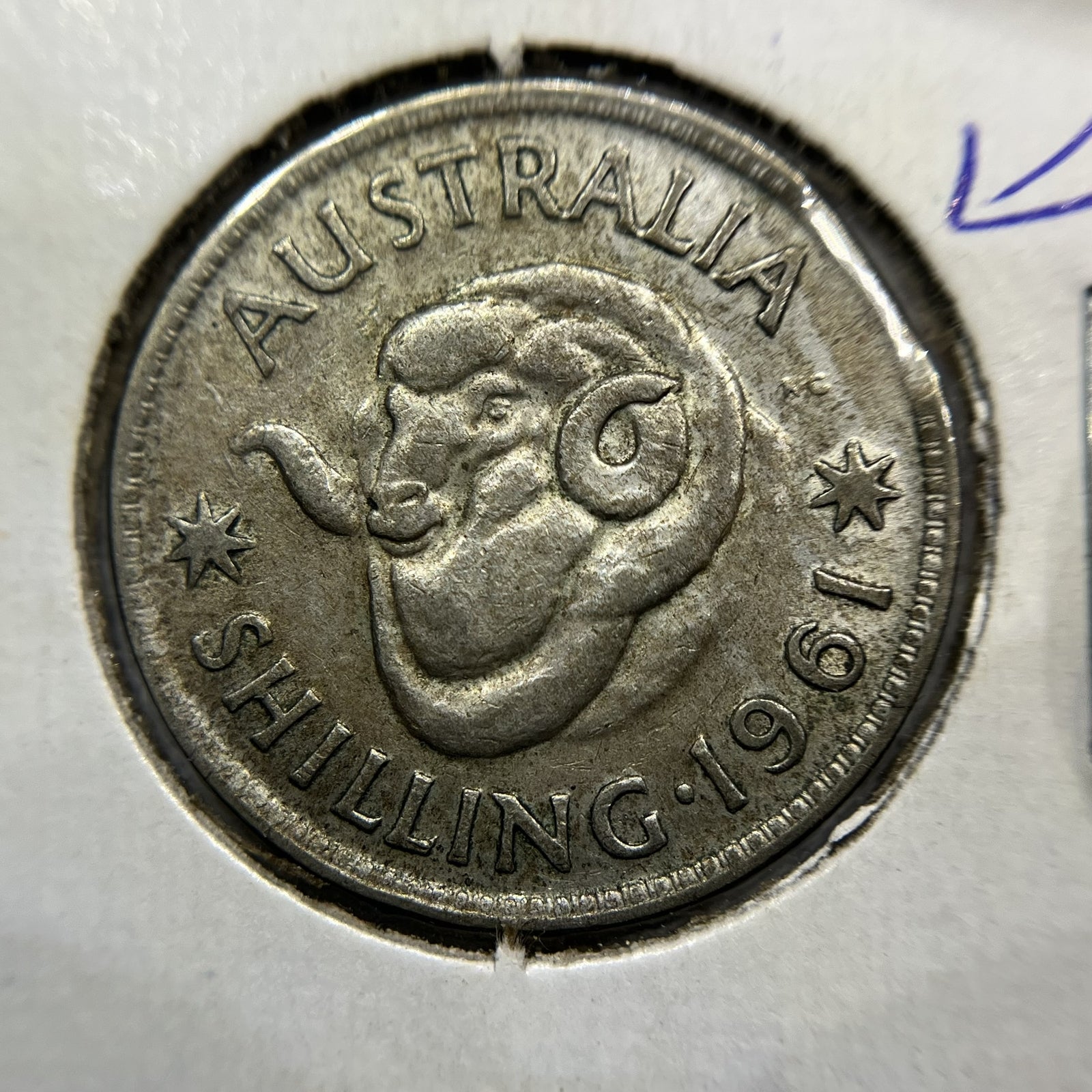1961 Shilling Error Coin - Clipped Planchet Rim Bite - Silver Elizabeth II