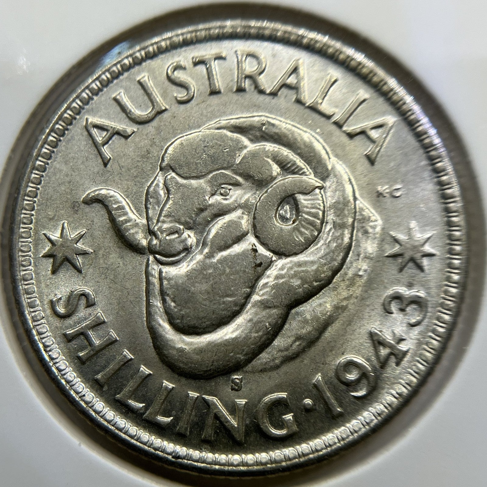 1943 s Shilling Coin - Choice Uncirculated Lustre - George V Silver