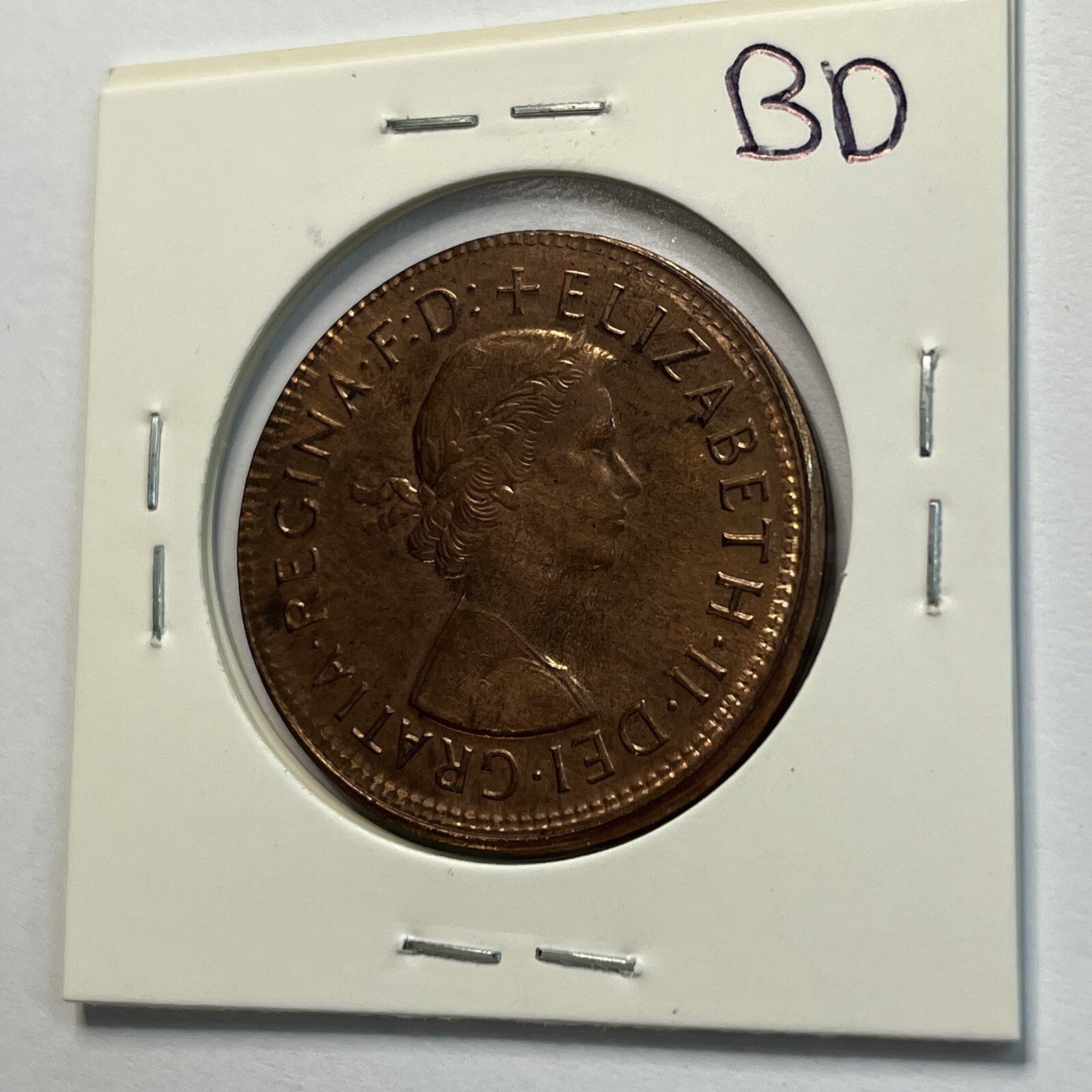 1964 Penny Coin - Struck Out of Collar Misstrike Error Lip - Scarce Predecimal