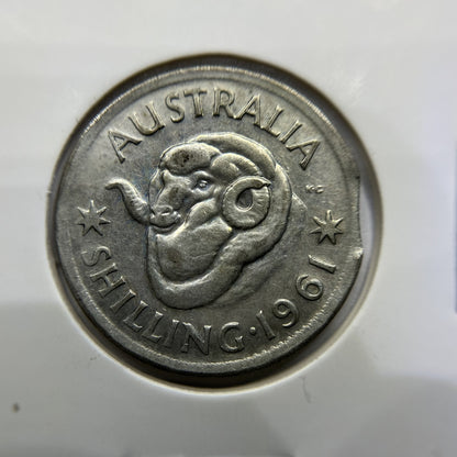 1961 Shilling Error Coin - Clipped Planchet Rim Bite - Silver Elizabeth II
