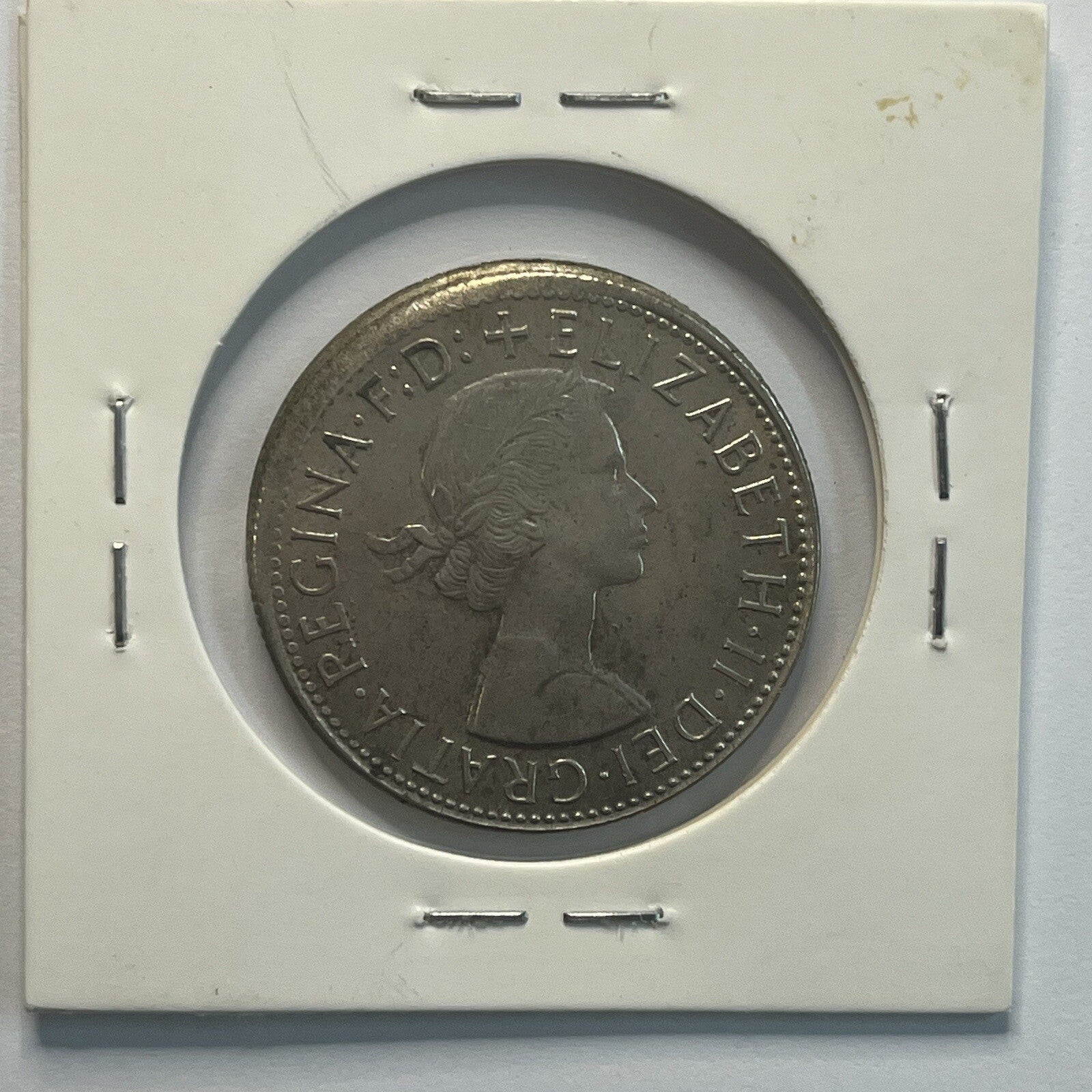 1963 Florin Coin - Off Centre Misstrike Error LIP - Scarce Predecimal Collar