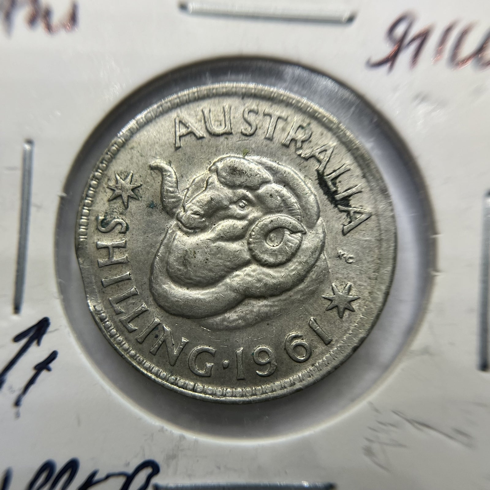 1961 Shilling Error Coin - Clipped Planchet Rim Bite - Silver Elizabeth II