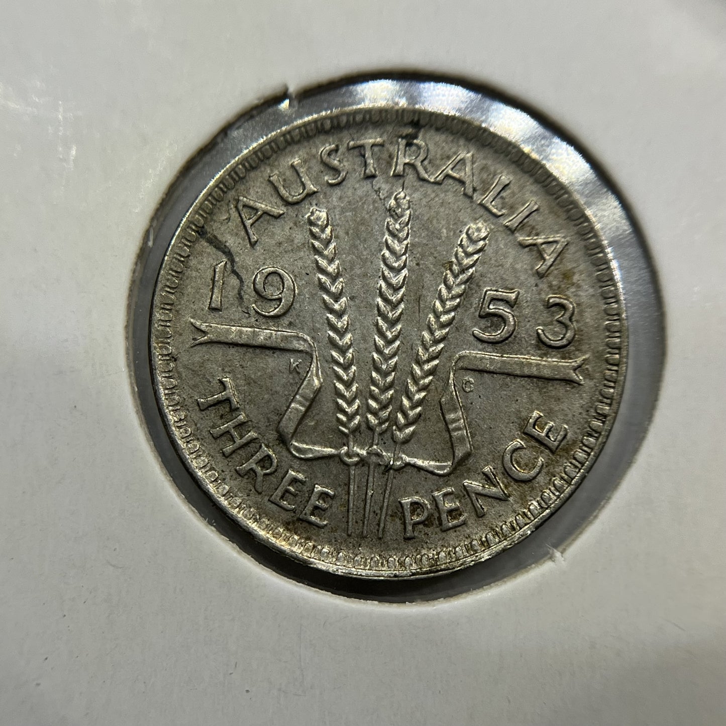1953 Threepence Error Coin - Partially Collar minor Lip - Better Date QEII