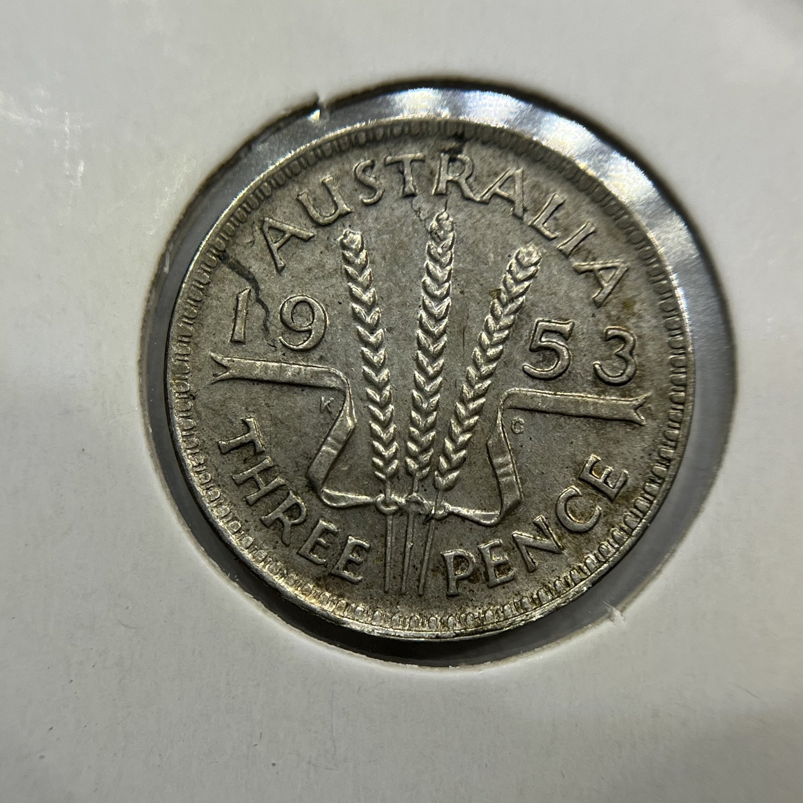 1953 Threepence Error Coin - Partially Collar minor Lip - Better Date QEII