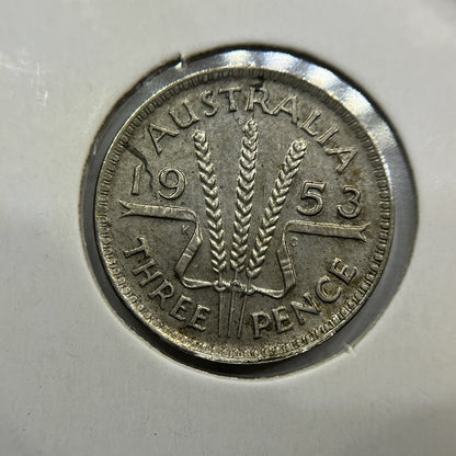 1953 Threepence Error Coin - Partially Collar minor Lip - Better Date QEII