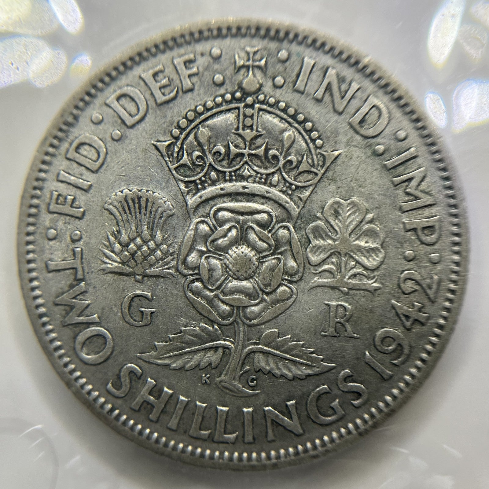 1942 Great Britain Silver Two Shillings Coin - Very Fine - Florin George VI