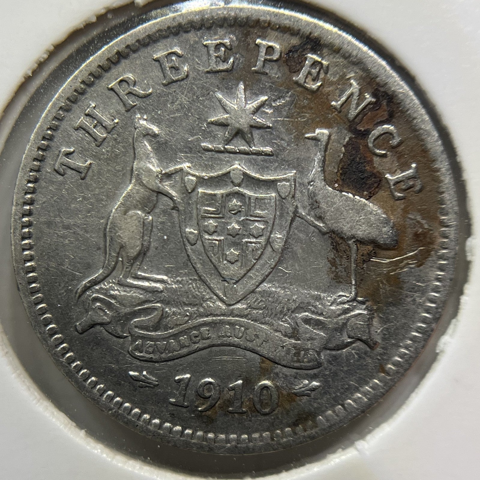 1910 Threepence Coin - Very Fine - Silver Edward VI First Year of Issue