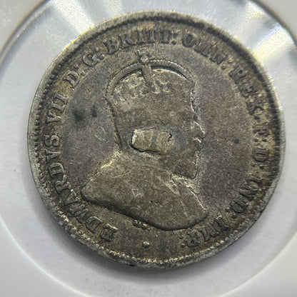 1910 Sixpence Coin - Fine - Edward VII Silver Predecimal First Year