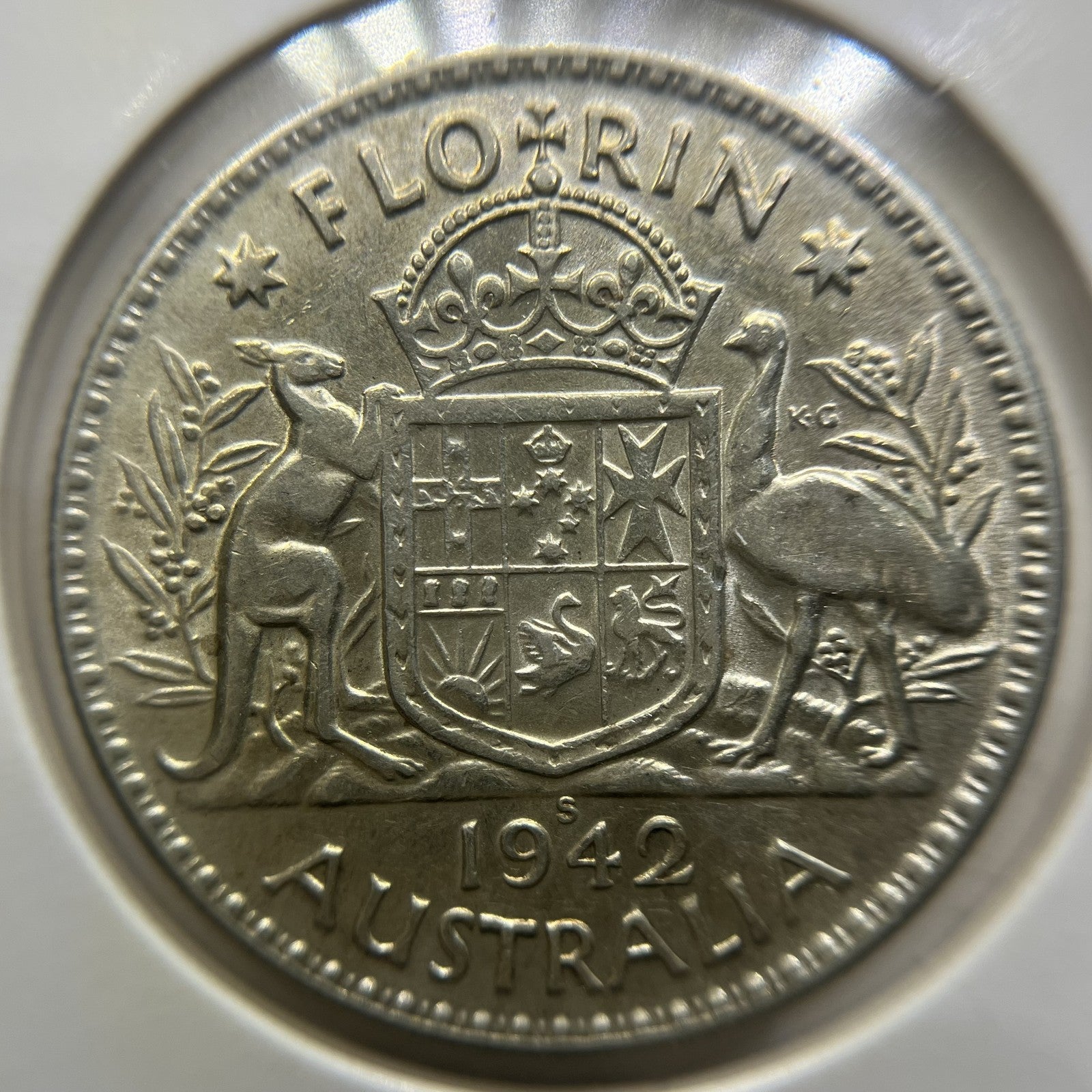 1942 s Florin Coin - Very Good - George VI Silver Australia